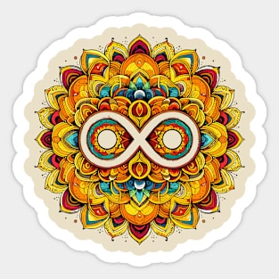 Mandala Orange Yellow Green 1 Sticker